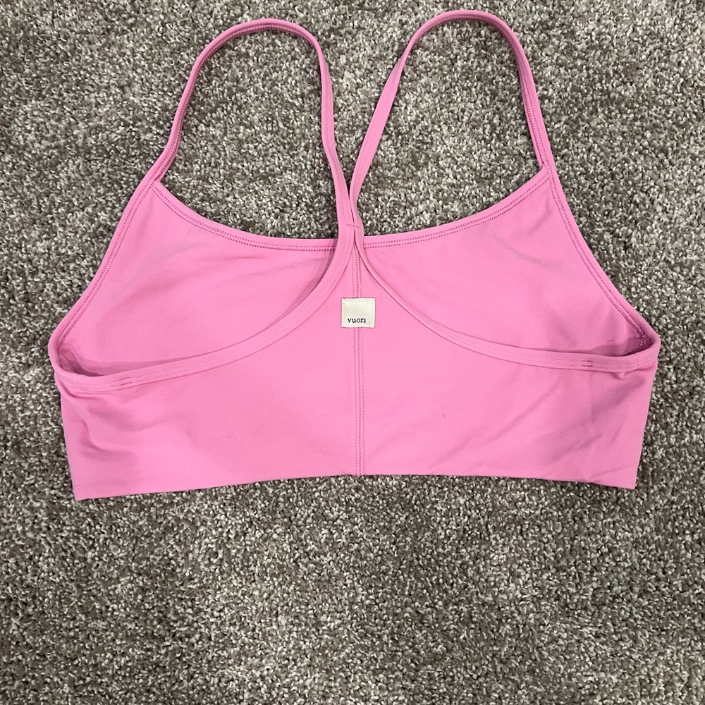 Vuori Pink Slim-Strap Racerback Sports Bra